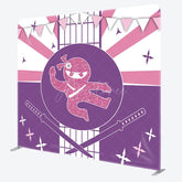 Aperturee - Aperturee Purple Pink Glitter Ninja Square Tension Backdrop